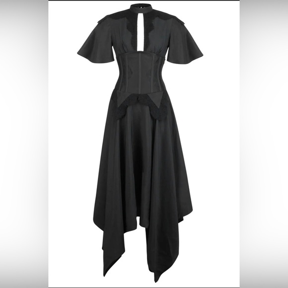 Corset Story Lace Detail Goth Dress - Picture 5 of 11